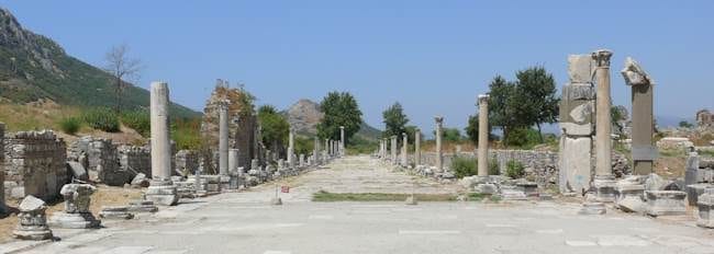 The Arcadian Way, the colonnaded street running from the theatre toward the ancient harbour