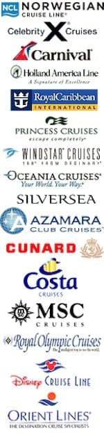 Logos of cruise lines whose guests we guide at Ephesus
